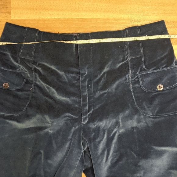 Vintage blue velvet crush 70's SIR For Her pants - Picture 6 of 7